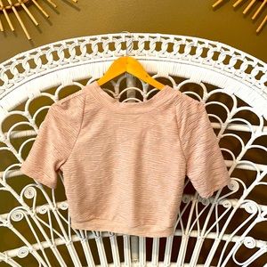 NWT Walter Baker Fatima textured tie back short sleeved top in Sand color